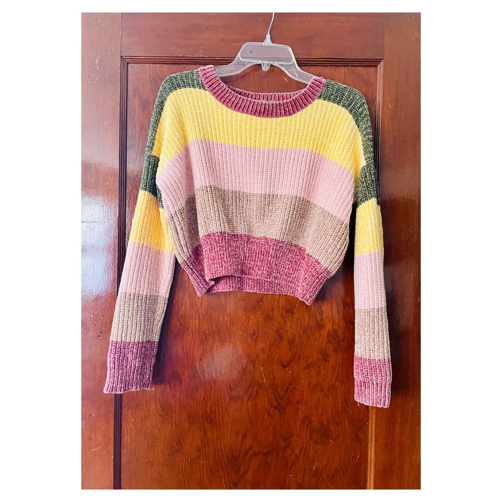 Multicolor Crop Sweater
